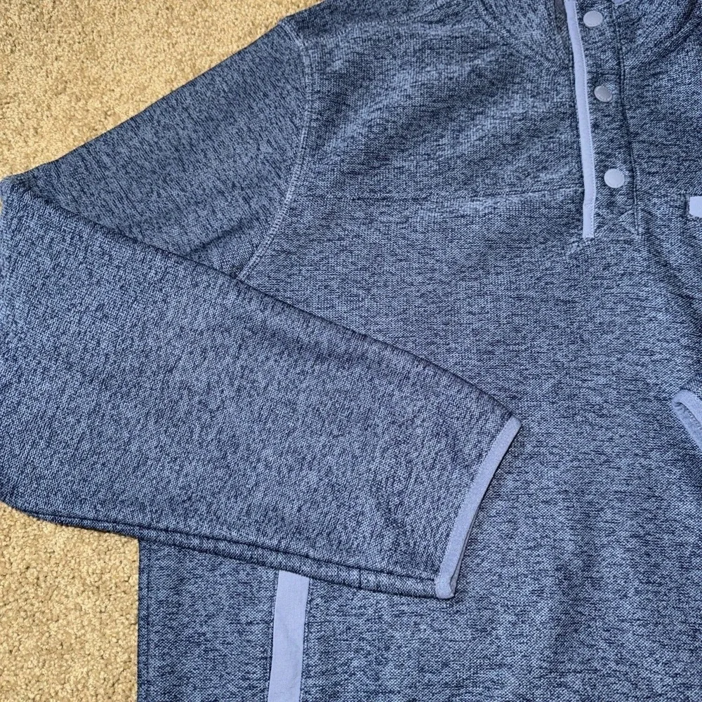 Eddie Bauer Men's Quarter Snap Warm Fleece Pullover with Pockets Blue‎ Sz XL